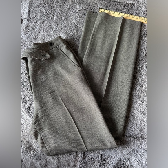 MaxMara Wool Blend straight-leg long inseam textured weave pants size 6 (small) - Picture 10 of 15